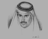 Sketch of : Sheikh Hamad bin Jassim bin Jaber Al Thani, Prime Minister and Minister of Foreign Affairs