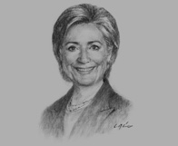 Sketch of Hillary Clinton, US Secretary of State, on regional entrepreneurship
