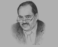 Sketch of Mohammed Laksaci, Governor, Bank of Algeria