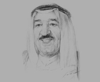 Sketch of Emir Sheikh Sabah Al Ahmed Al Jaber Al Sabah on 50 years of independence and a renewed pledge for democracy
