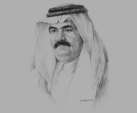 Sketch of Sheikh Hamad bin Khalifa Al Thani, Emir of Qatar