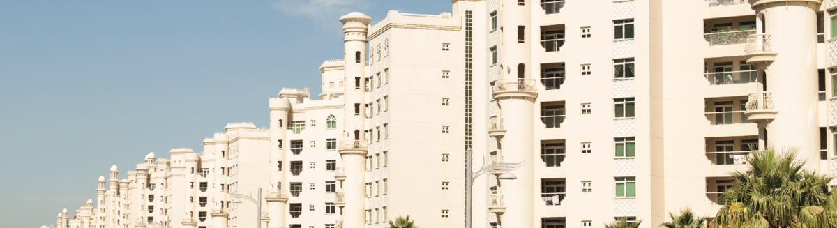 Row of hotels in Dubai