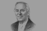 Sketch of <p>Othman Benjelloun, President, BMCE Bank</p>
