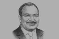 Sketch of <p>Prime Minister Peter O’Neill</p>
