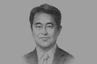 Sketch of <p>Takao Omori, CEO, Portek International</p>
