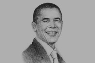 Sketch of <p> Barack Obama, US President</p>
