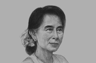 Sketch of <p>Daw Aung San Suu Kyi, Chairperson, National League for Democracy</p>
