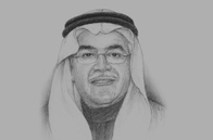 Sketch of <p>Ali Al Naimi, Saudi Minister of Petroleum and Mineral Resources</p>
