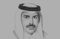 Sketch of <p> Sheikh Abdulla bin Saoud Al Thani, Governor, Qatar Central Bank (QCB) </p>
