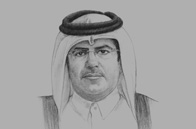 Sketch of <p>Ahmed bin Amer Al Humaidi, Minister of Environment</p>
