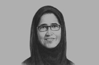 Sketch of <p>Hessa Sultan Al Jaber, Minister of Information and Communications Technology</p>
