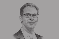 Sketch of <p>Tobias Ellwood MP, UK Parliamentary Under Secretary of State for Middle East and North Africa</p>
