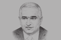 Sketch of <p>Shahin Mustafayev, Azerbaijani Minister of Economy and Industry</p>
