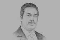 Sketch of <p>Khalid Al Rumaihi, Chief Executive, Bahrain Economic Development Board (EDB)</p>
