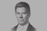 Sketch of <p>President Juan Manuel Santos Calderón</p>
