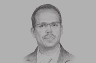 Sketch of <p>Mahamoud Ali Youssouf, Minister of Foreign Affairs</p>
