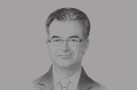 Sketch of <p>Slim Chaker, Minister of Finance</p>
