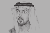 Sketch of <p>Sheikh Mansour bin Zayed Al Nahyan, Deputy Prime Minister and Minister of Presidential Affairs</p>
