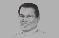 Sketch of <p>President Maithripala Sirisena </p>
