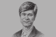 Sketch of <p>Jeffrey Sachs, Director, the Earth Institute at Columbia University</p>
