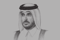 Sketch of <p>Sheikh Abdullah bin Nasser bin Khalifa Al Thani, Prime Minister and Minister of Interior</p>
