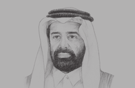 Sketch of <p>Saleh bin Mohamed Al Nabit, Minister of Development Planning and Statistics</p>
