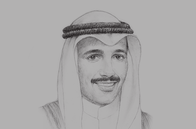 Sketch of <p>Marzouq Ali Al Ghanim, Speaker, Kuwait National Assembly</p>
