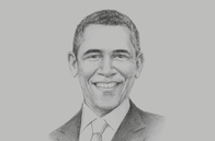 Sketch of <p>Former US President Barack Obama</p>

