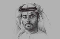 Sketch of <p>Sheikh Khaled bin Abdullah bin Sultan Al Qasimi, Chairman, Department of Seaports and Customs</p>
