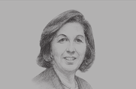 Sketch of <p>Lamia Boujnah Zribi, Former Minister of Finance</p>
