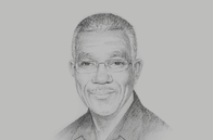 Sketch of <p> David Granger, President of the Cooperative Republic of Guyana</p>
