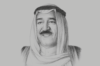 Sketch of <p>Emir Sheikh Sabah Al Ahmed Al Jaber Al Sabah</p>
