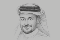 Sketch of <p>Yousuf Mohamed Al Jaida, CEO and Board Member, Qatar Financial Centre Authority</p>
