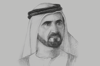 Sketch of <p>Sheikh Mohammed bin Rashid Al Maktoum, Vice-President and Prime Minister of the UAE, and Ruler of Dubai</p>
