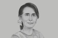 Sketch of <p>Daw Aung San Suu Kyi, State Counsellor of Myanmar</p>
