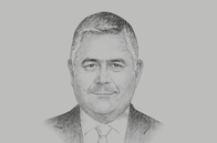 Sketch of <p>Omar Malhas, Minister of Finance</p>

