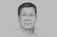 Sketch of <p>President Rodrigo Roa Duterte, on federalism, security, supporting overseas foreign workers (OFWs)</p>
