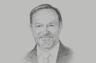 Sketch of <p>Tibor Nagy, Assistant Secretary, Bureau of African Affairs, US Department of State</p>
