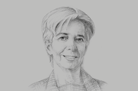Sketch of <p>Christine Lagarde, Managing Director, IMF</p>
