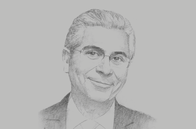 Sketch of <p>Ferid Belhaj, Vice-president for MENA, World Bank</p>
