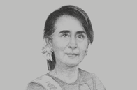 Sketch of <p>State Counsellor Daw Aung San Suu Kyi</p>
