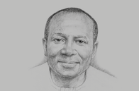 Sketch of <p>Ken Ofori-Atta, Minister of Finance</p>
