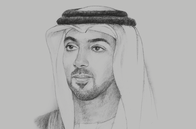Sketch of <p>Sheikh Mansour bin Zayed Al Nahyan, Deputy Prime Minister and Minister of Presidential Affairs</p>
