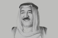 Sketch of <p>Emir Sheikh Sabah Al Ahmed Al Jaber Al Sabah</p>
