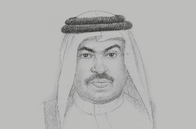 Sketch of <p>Ali bin Ahmed Al Kuwari, Minister of Commerce and Industry</p>
