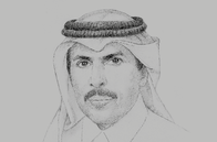 Sketch of <p>Sheikh Abdulla bin Saoud Al Thani, Governor, Qatar Central Bank (QCB)</p>
