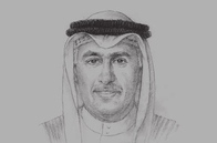 Sketch of <p>Zayed bin Rashid Al Zayani, Minister of Industry and Commerce</p>
