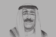 Sketch of <p>Crown Prince Sheikh Mishal Al Ahmad Al Jaber Al Sabah</p>
