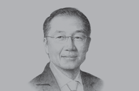 Sketch of <p>im Yong Kim, President, World Bank Group</p>
