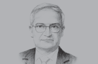 Sketch of <p>Umayya Toukan, Former Minister of Finance</p>
